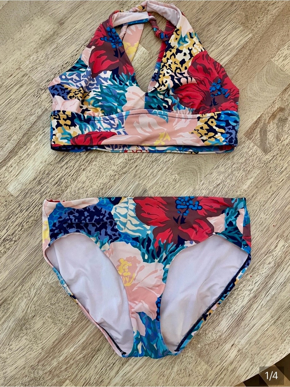 Athleta Floral V-Neck Bikini Set - Multicolor
